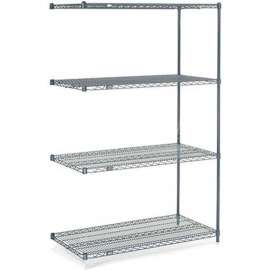 Nexel Nexelon, 5 Tier, Wire Shelving Add-On Unit, 30"W x 24"D x 86"H