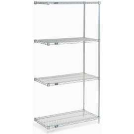 Nexel Poly-Z-Brite, 5 Tier, Wire Shelving Add-On Unit, 42"W x 24"D x 63"H