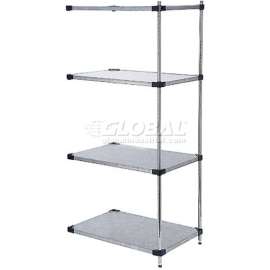 Nexel Galvanized Steel, 5 Tier, Solid Shelving Add-On Unit, 72"Wx24"Dx63"H