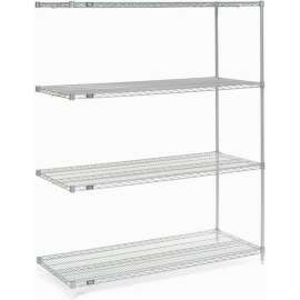 Nexel Poly-Z-Brite, 5 Tier, Wire Shelving Add-On Unit, 72"W x 24"D x 86"H