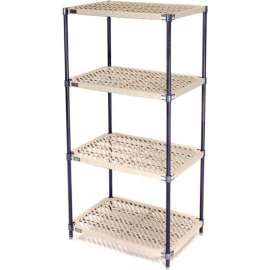 Nexel Shelving Vented Plastic Mat Shelving Unit, 36"W x 21"D x 86"H