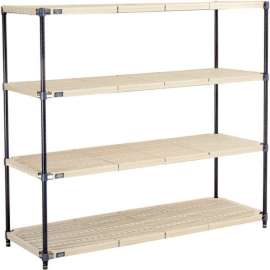 Nexel Shelving Vented Plastic Mat Shelving Unit, 54"W x 21"D x 86"H