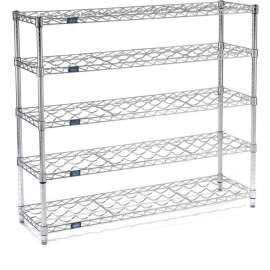 Nexel Wine Bottle Rack - 45 Bottle 36"W x 14"D x 42"H, Chrome