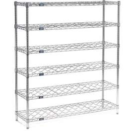 Nexel Wine Bottle Rack - 54 Bottle 36"W x 14"D x 54"H, Chrome