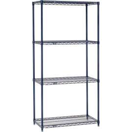Nexel Nexelon, 4 Tier, Wire Shelving Starter Unit, 36"W x 24"D x 54"H
