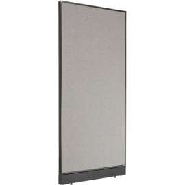 Interion Non-Electric Office Partition Panel with Raceway, 36-1/4"W x 100"H, Gray