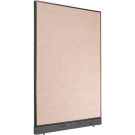 Interion Non-Electric Office Partition Panel with Raceway, 48-1/4"W x 64"H, Tan