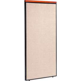 Interion Deluxe Office Partition Panel, 36-1/4"W x 101-1/2"H, Tan
