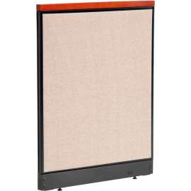 Interion Deluxe Non-Electric Office Partition Panel with Raceway, 36-1/4"W x 47-1/2"H, Tan