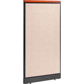Interion Deluxe Office Partition Panel with Pass Thru Cable, 36-1/4"W x 65-1/2"H, Tan