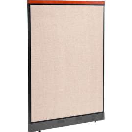 Interion Deluxe Non-Electric Office Partition Panel with Raceway, 48-1/4"W x 65-1/2"H, Tan
