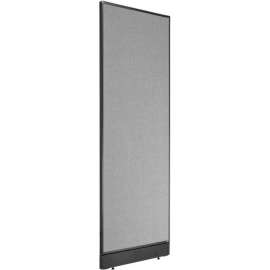 Interion Non-Electric Office Partition Panel with Raceway, 24-1/4"W x 100"H, Gray