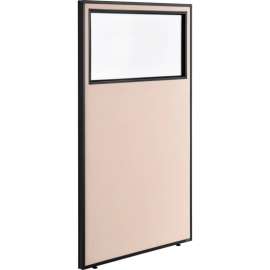 Interion Office Partition Panel With Partial Window, 36-1/4"W x 60"H, Tan