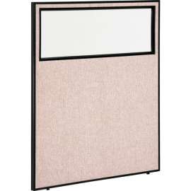 Interion Office Partition Panel With Partial Window, 48-1/4"W x 60"H, Tan