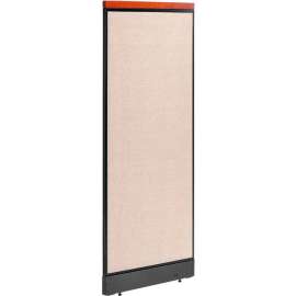 Interion Deluxe Office Partition Panel with Pass Thru Cable, 24-1/4"W x 65-1/2"H, Tan