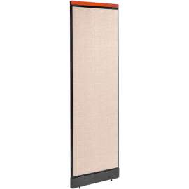 Interion Deluxe Office Partition Panel with Pass Thru Cable, 24-1/4"W x 77-1/2"H, Tan