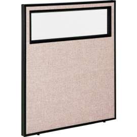 Interion Office Partition Panel With Partial Window, 36-1/4"W x 42"H, Tan