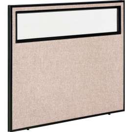 Interion Office Partition Panel With Partial Window, 48-1/4"W x 42"H, Tan