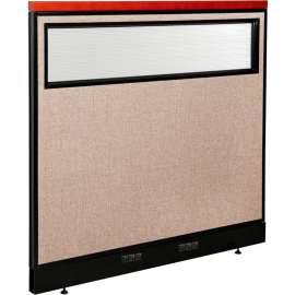 Interion Deluxe Electric Office Partition Panel with Partial Window, 48-1/4"W x 47-1/2"H, Tan