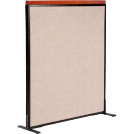 Interion Deluxe Freestanding Office Partition Panel, 36-1/4"W x 43-1/2"H, Tan