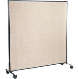Interion Mobile Office Partition Panel, 60-1/4"W x 63"H, Tan