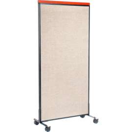 Interion Mobile Deluxe Office Partition Panel, 36-1/4"W x 76-1/2"H, Tan