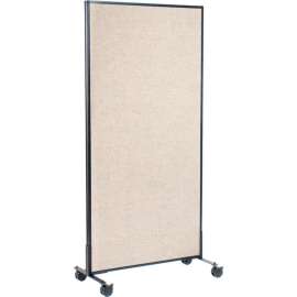 Interion Mobile Office Partition Panel, 36-1/4"W x 99"H, Tan
