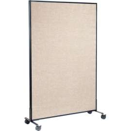 Interion Mobile Office Partition Panel, 48-1/4"W x 99"H, Tan