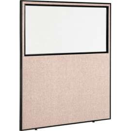Interion Office Partition Panel With Partial Window, 60-1/4"W x 96"H, Tan