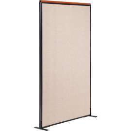 Interion Deluxe Freestanding Office Partition Panel, 36-1/4"W x 97-1/2"H, Tan