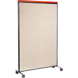 Interion Mobile Deluxe Office Partition Panel, 48-1/4"W x 100-1/2"H, Tan