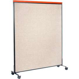Interion Mobile Deluxe Office Partition Panel, 60-1/4"W x 100-1/2"H, Tan