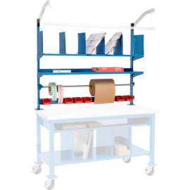Global Industrial Upright Kit For Packing Workbench, 60"W, Blue