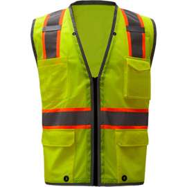 GSS Safety 1701, Class 2 Heavy Duty Safety Vest, Lime, 4XL