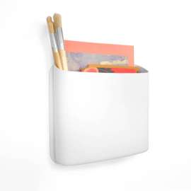 Honey-Can-Do Tall Magnetic Wall Container - White