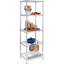 5-Tier Shelving Unit 24"L x 18"W x 72"H - Chrome