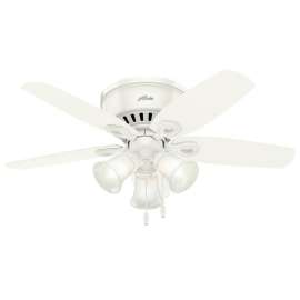Hunter Fan 42" Builder Low Profile Ceiling Fan with Light 51090 - Snow White