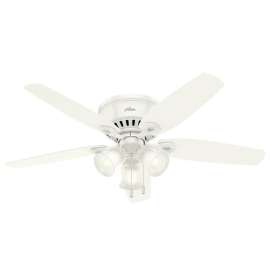 Hunter Fan 52" Builder Low Profile Ceiling Fan with Three Lights 53326 - Snow White