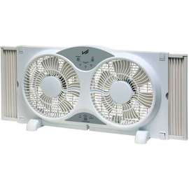 Comfort Zone CZ310R 9" Reversible Twin Window Fan with Remote Control