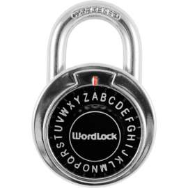 Howard Berger WordLock Letter Combination Padlock PL-127-CP - Combo Text Classic, Black