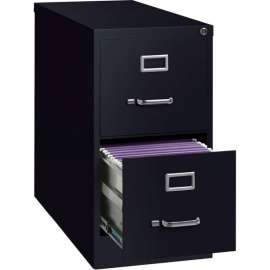 Hirsh Industries 26-1/2" Deep Vertical File Cabinet 2-Drawer Letter Size - Black