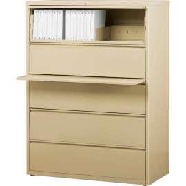 Hirsh Industries HL10000 Series Lateral File 42" Wide 5-Drawer - Putty