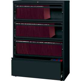 Hirsh Industries HL8000 Series 36"W Receding Drawer Front Lateral File 4-Drawer - Black