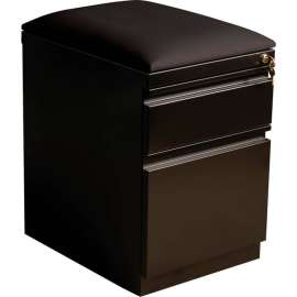 Hirsh Industries 20" Deep Mobile Pedestal Box/File with Black Seat Cushion - Black