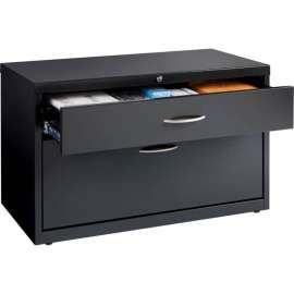 Hirsh Industries Low Credenza with Box and File Drawers - 36"W - Charcoal