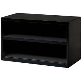 Hirsh Industries Low Credenza with 2 Open Shelves - 36"W - Black
