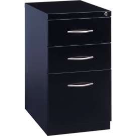 Hirsh Industries 23" Deep Mobile Pedestal, Box/Box/File with Arch Pull Handles - Black