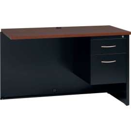 Hirsh Industries Modular Steel Right Return Desk - 48 x 24 - Black/Walnut