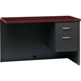 Hirsh Industries Modular Steel Right Return Desk - 48 x 24 - Charcoal/Mahogany