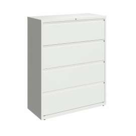 Hirsh Industries 42" Wide 4-Drawer Lateral File Cabinet - White